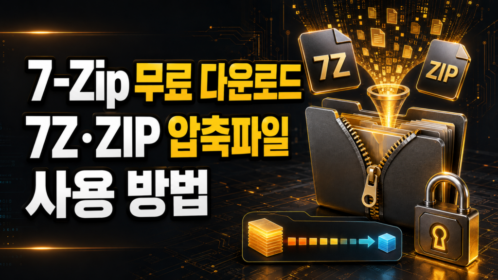 7-Zip 무료 다운로드와 7Z·ZIP 압축파일 사용 방법
