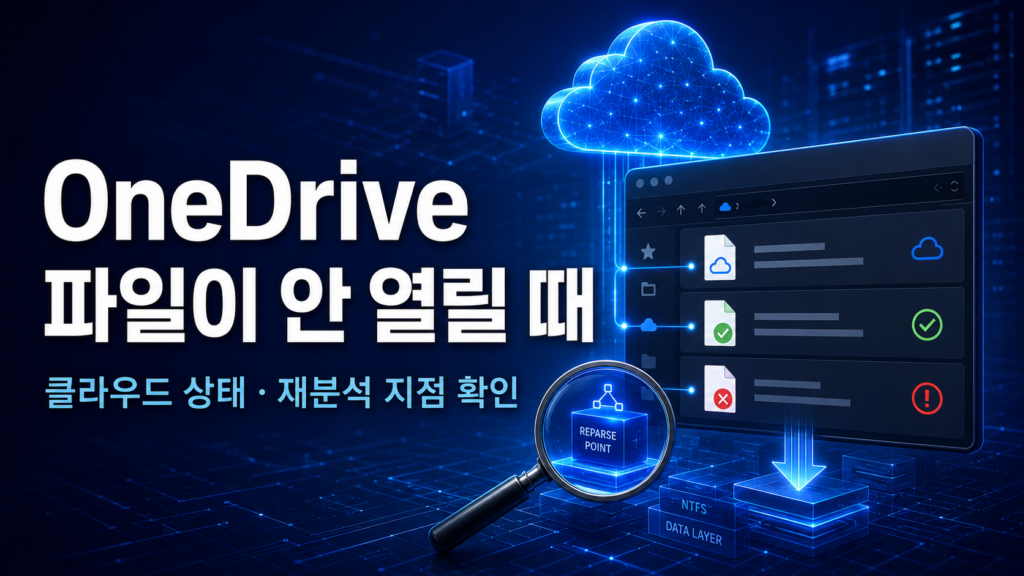 OneDrive 주문형 파일이 열리지 않을 때 클라우드 상태와 재분석 지점 확인법