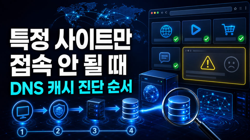 DNS 캐시 문제로 특정 사이트만 접속되지 않을 때 진단하는 순서 1 DNS 캐시 문제로 특정 사이트만 접속되지 않을 때 진단하는 순서