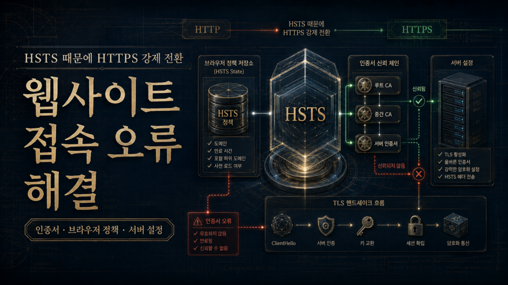 HSTS 설정 때문에 웹사이트가 강제로 HTTPS로 열리거나 접속되지 않을 때 해결법