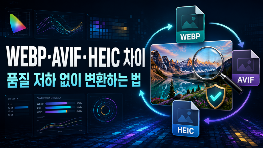 WEBP·AVIF·HEIC 이미지 형식의 차이와 품질 저하 없이 변환하는 법 1 WEBP·AVIF·HEIC 이미지 형식의 차이