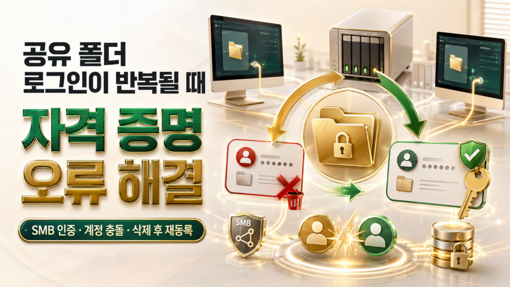 Windows 자격 증명 관리자 오류로 공유 폴더 로그인이 반복될 때 해결 방법