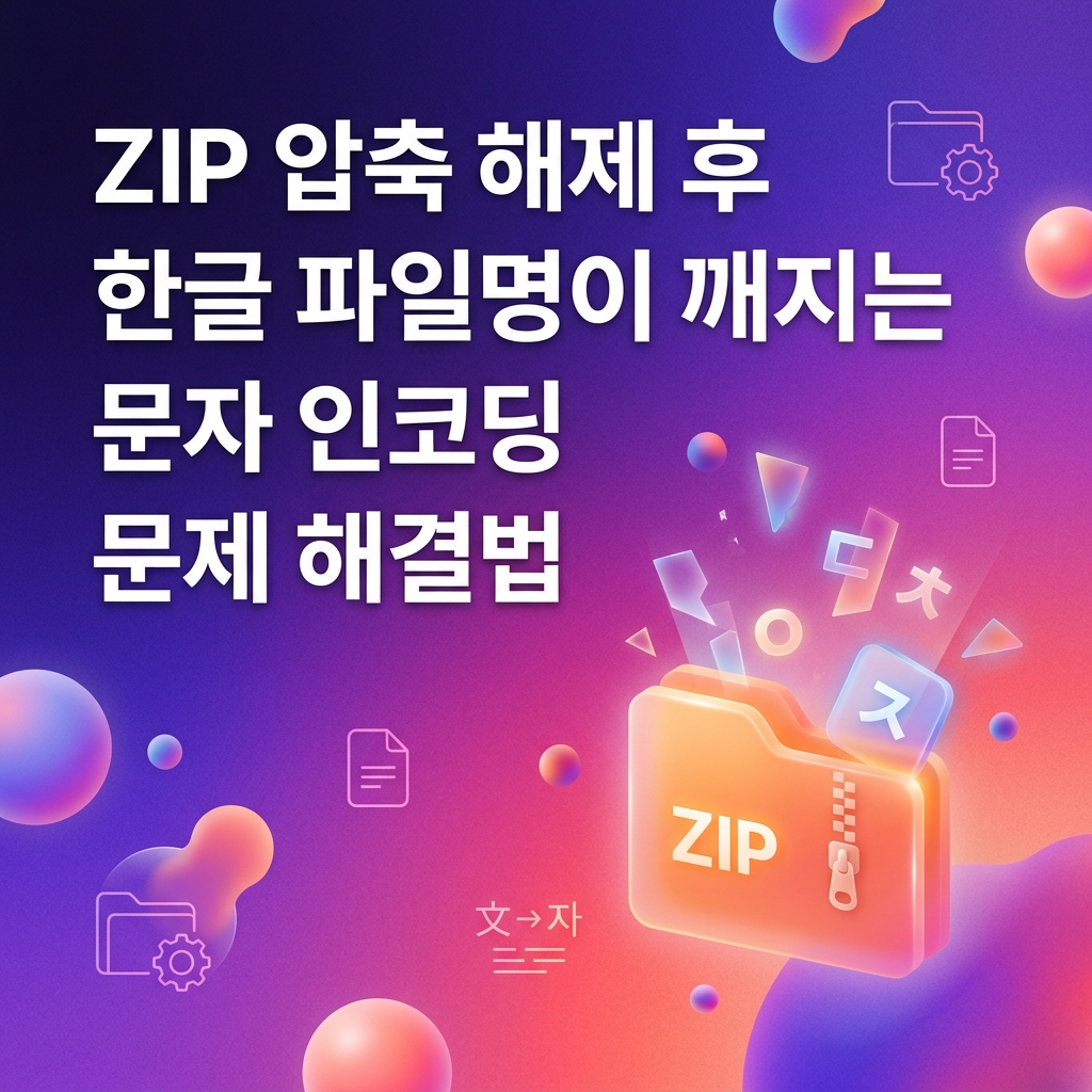 ZIP 압축 해제 후 한글 파일명이 깨지는 문자 인코딩 문제 해결법 1 ZIP 압축 해제 후 한글 파일명이 깨지는 문자 인코딩 문제 해결법1