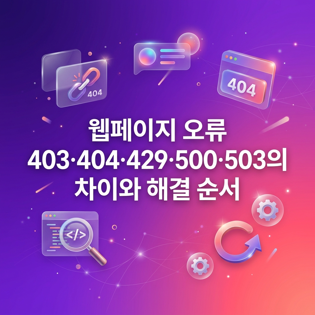 웹페이지 오류 403·404·429·500·503의 차이와 해결 순서 1 웹페이지 오류 403·404·429·500·503의 차이와 해결 순서