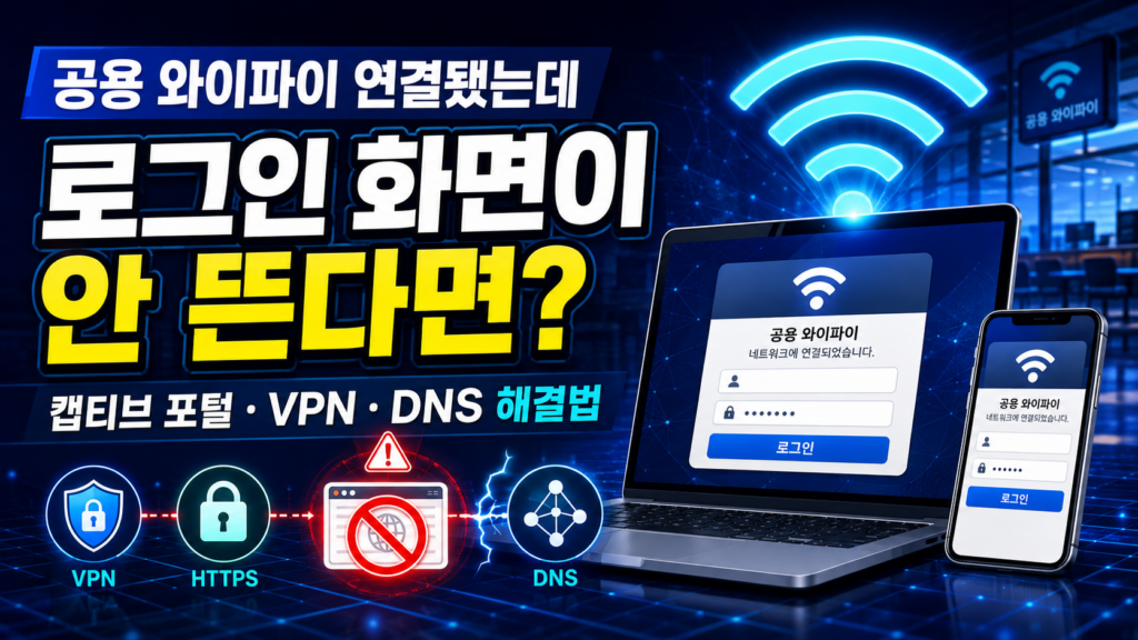 공용 와이파이 로그인 화면이 안 뜰 때 해결 방법 1 공용 와이파이에 연결됐지만 로그인 화면이 나타나지 않을 때 해결 방법