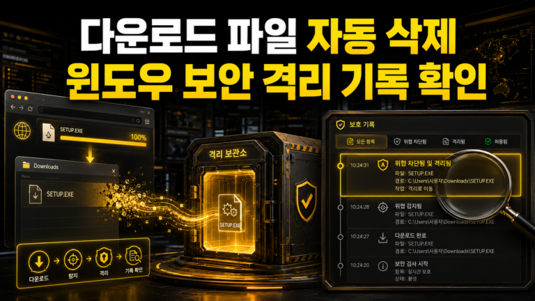 다운로드 파일이 자동 삭제되는 원인과 윈도우 보안 격리 기록 확인법 5 다운로드 파일이 자동 삭제되는 원인과 윈도우 보안 격리 기록 확인법 1