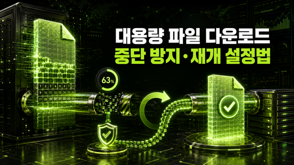 대용량 파일 다운로드 중단을 방지하는 재개 다운로드 설정법 1 대용량 파일 다운로드 중단을 방지하는 재개 다운로드 설정법