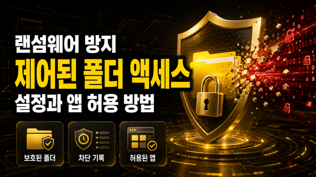 랜섬웨어 방지용 ‘제어된 폴더 액세스’ 설정과 차단된 앱 허용 방법 1 랜섬웨어 방지용 ‘제어된 폴더 액세스’ 설정과 차단된 앱 허용 방법