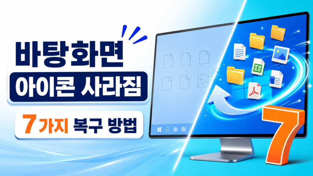 바탕화면 아이콘 사라짐, 파일까지 안 보일 때 복구하는 7가지 방법