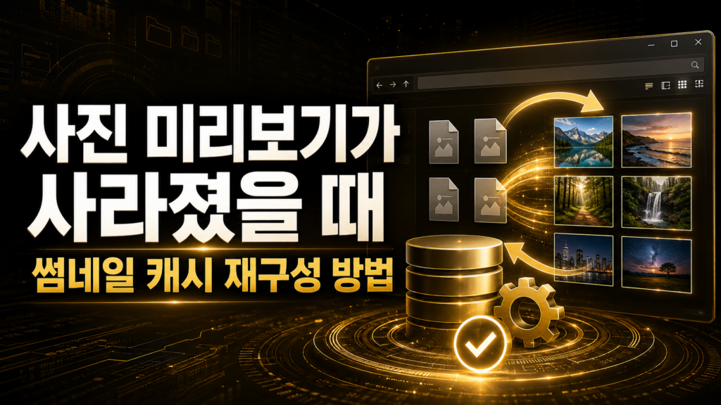 사진 미리보기가 사라졌을 때 썸네일 캐시를 재구성하는 방법 1 사진 미리보기가 사라졌을때 썸네일캐시를 재구성하는 방법