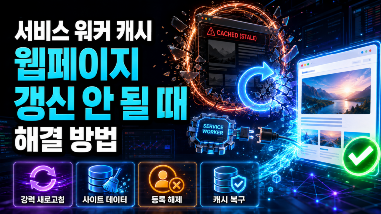 서비스 워커 캐시 때문에 수정된 웹페이지가 갱신되지 않을 때 해결 방법 8 서비스 워커 캐시 때문에 수정된 웹페이지가 갱신되지 않을 때 해결 방법