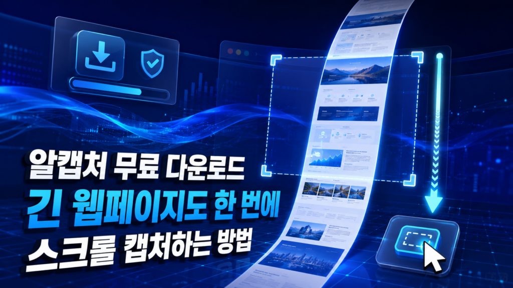 알캡처 무료 다운로드와 긴 화면 스크롤 캡처 방법 1 알캡처 무료 다운로드와 긴 화면 스크롤 캡처 방법