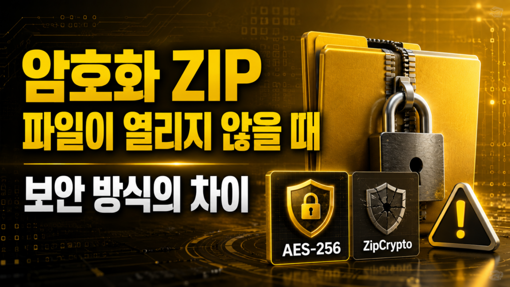 암호화된 ZIP 파일이 열리지 않을 때 확인해야 할 보안 방식의 차이 1 암호화된 ZIP 파일이 열리지 않을 때 확인해야 할 보안 방식의 차이