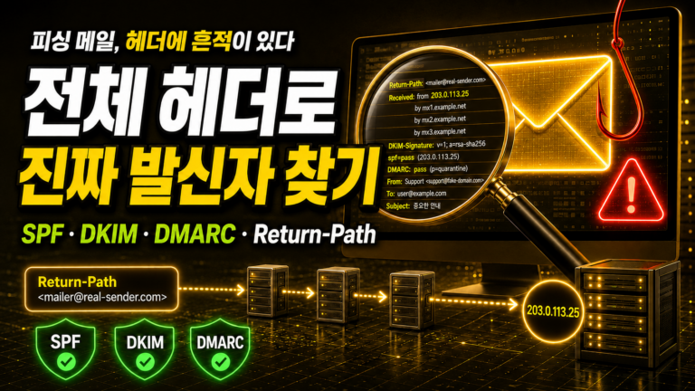 피싱 메일 확인하는 법, 이메일 헤더로 발신자 확인하기 7 이메일 전체 헤더로 피싱 메일을 판별하는 방법