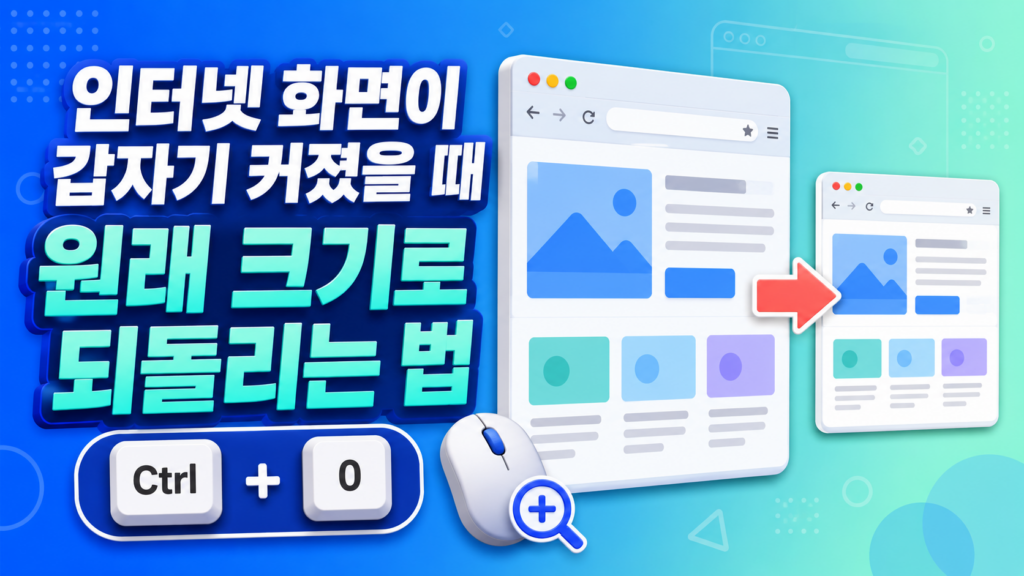 인터넷 화면이 갑자기 커졌을 때 원래 크기로 되돌리는 법
