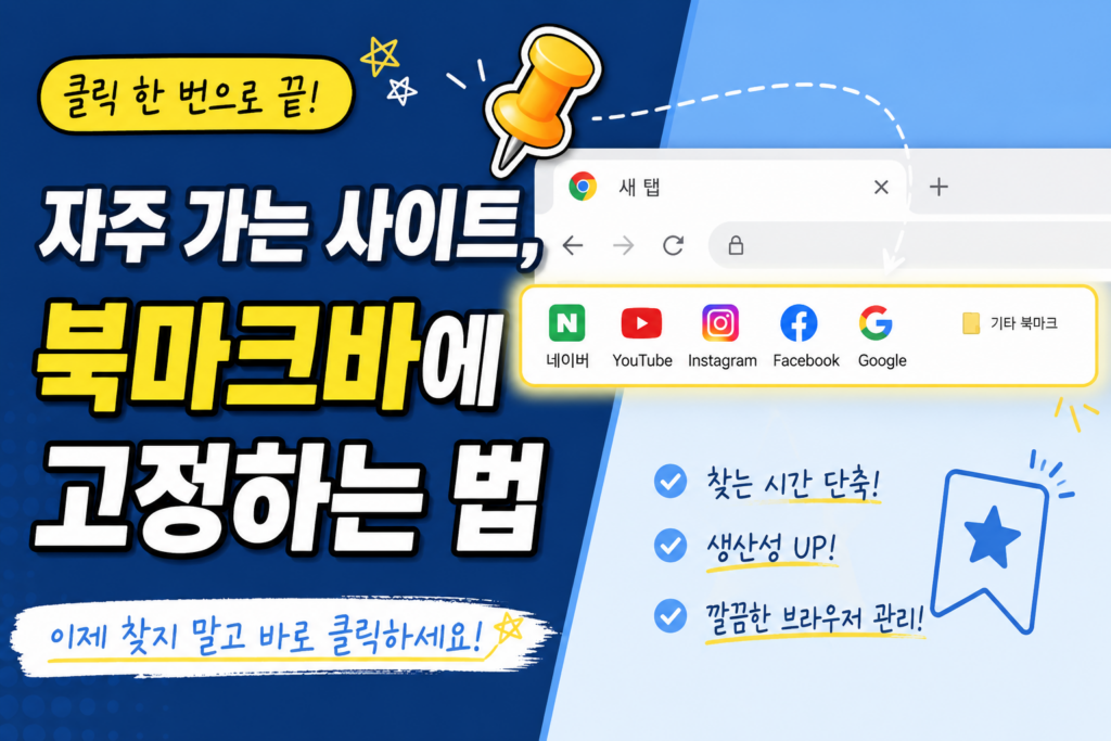 자주 가는 사이트를 북마크바에 고정하는 법 1