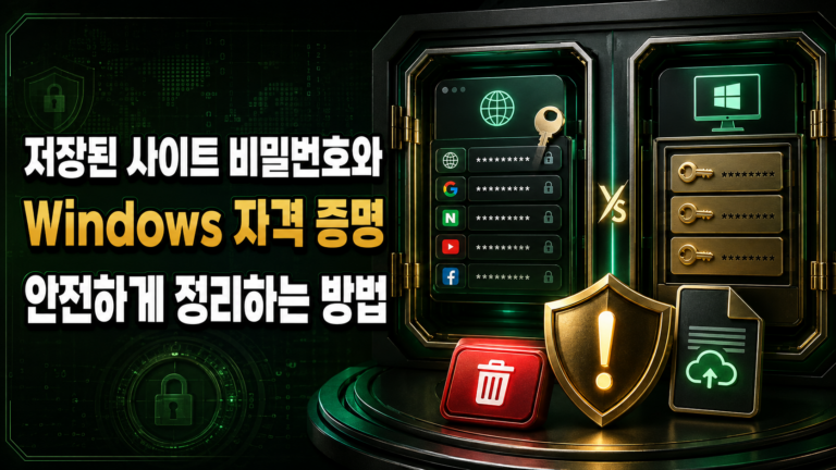저장된 사이트 비밀번호와 Windows 자격 증명을 안전하게 정리하는 방법 7 저장된 사이트 비밀번호와 Windows 자격 증명을 안전하게 정리하는 방법
