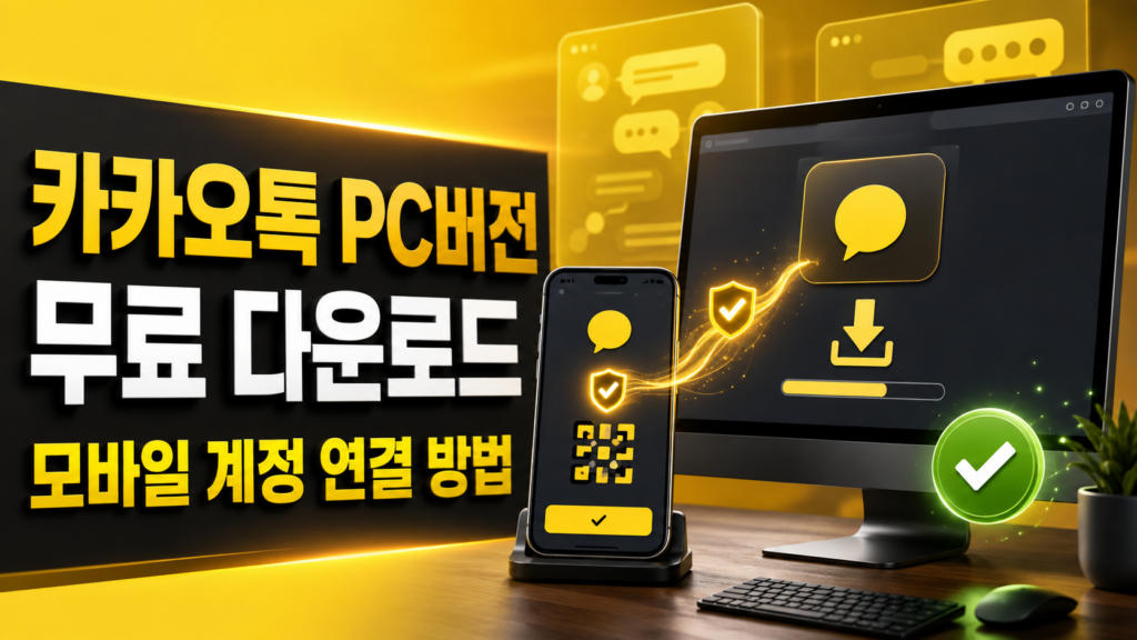 카카오톡 PC버전 다운로드와 모바일 계정 연결 방법 1 카카오톡 PC버전 다운로드와 모바일 계정 연결 방법줘