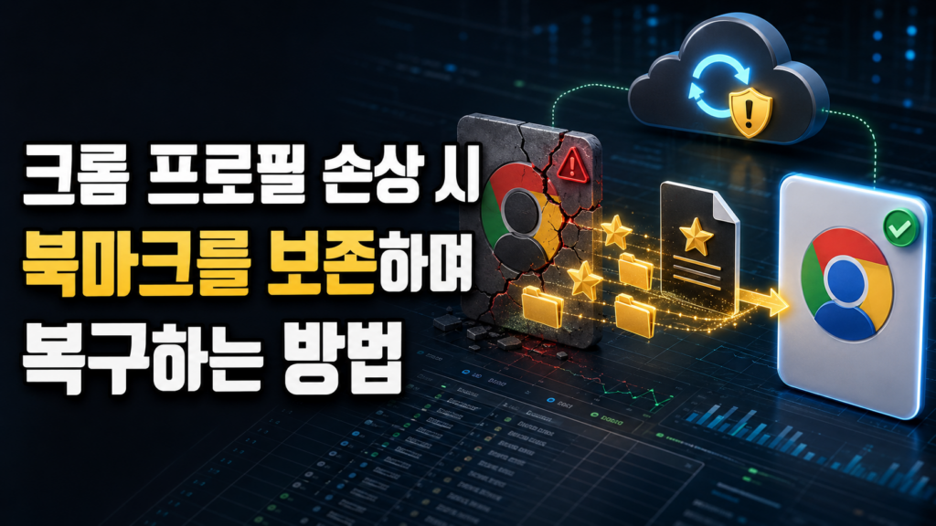 크롬 프로필이 손상됐을 때 북마크를 보존하며 복구하는 방법