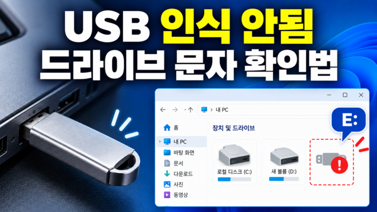 USB 인식 안됨, 파일 탐색기에 표시되지 않을 때 드라이브 문자 확인법 6 USB 인식 안됨 드라이브 문자 확인법