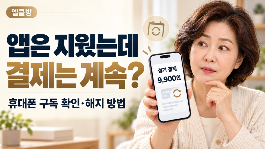 앱만 지웠다면 돈은 계속 나갑니다! 휴대폰 구독 확인·해지하는 방법 1 앱은 지웠는데 결제는 계속