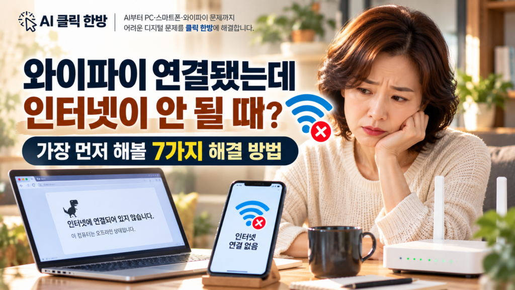 와이파이 연결됐는데 인터넷 안될 때? 가장 먼저 해볼 7가지 해결 방법