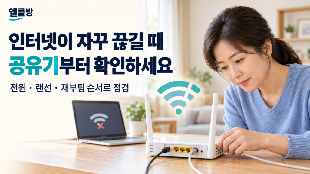 인터넷 끊김 공유기부터 점검